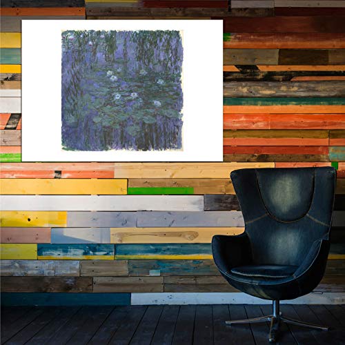 Nénuphars bleus Claude Monet affiche encadrée extra large grand tableau décoration murale mat - 6