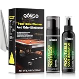 QONS Pool Table Felt Cleaner Kit, Fast Clean Green Billiard Table Felt Cleaner Spray & Odor Eliminator Kit with Cleaning Cloth, Ready-to-Use Foam & No Residue | Essential for Home & Game Rooms