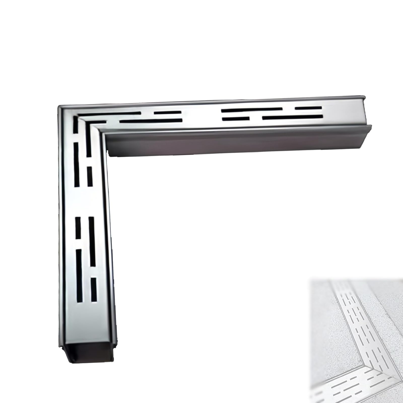 Kit vidange lineaire anti-dechets pour eviter l'eau stagnante sur terrasse en inox