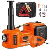VEVOR Kit di Attrezzi per Martinetto Idraulico Sollevatore per Riparazione dell'Auto Veicolo Carico Massimo 5 Tonnellate Corrente CC 12V 180W 15A Pressione 10bar, Cassetta di Attrezzi per Martinetto