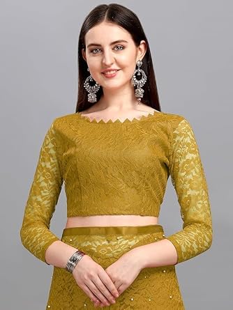 Women's Net Saree With Blouse