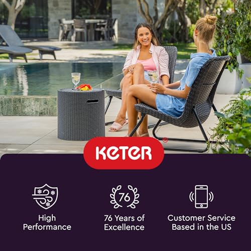 Keter Cool Side Table Cooler 3 in 1 Outdoor Patio Table and Ice Chest Storage, Ideal Hot Tub Table, Decor and Outdoor Patio Bar, Portable Bar, Graphite by Keter - Image 8