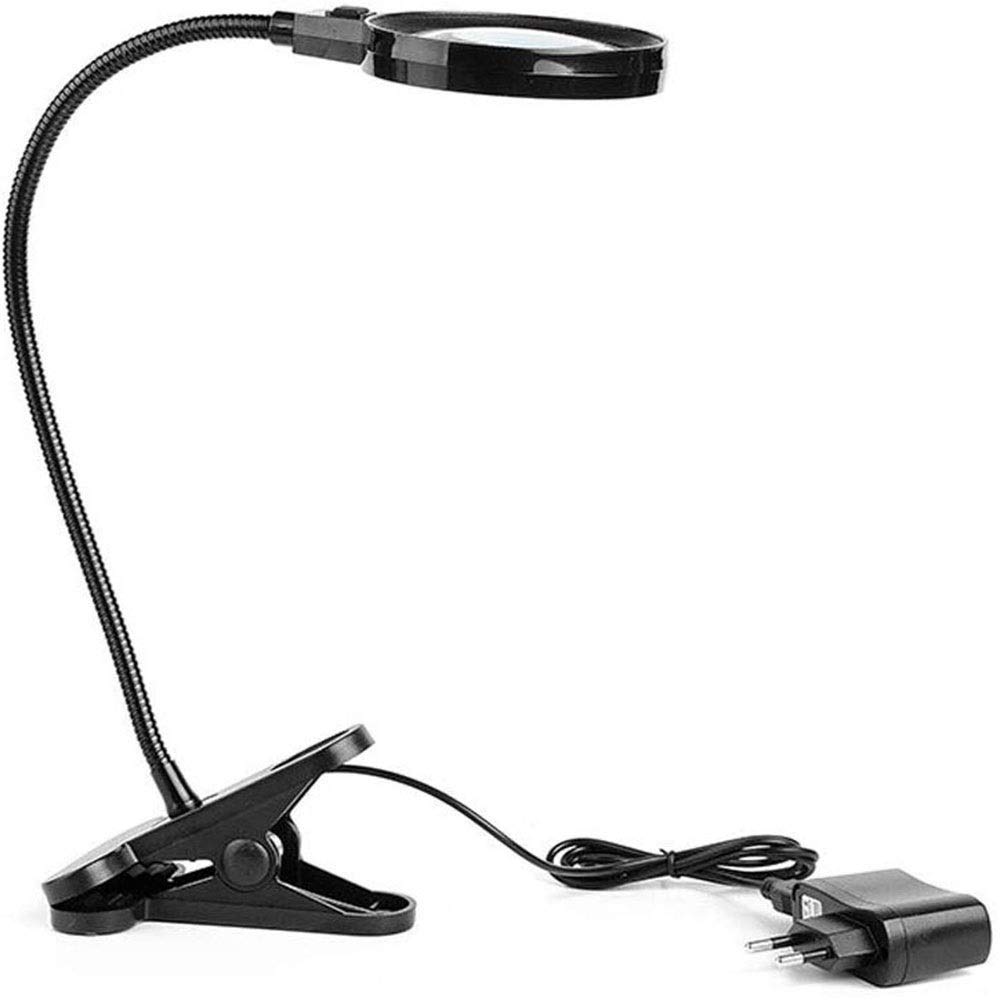 Lampa z lupą na biurko, oświetlony klipsem Blat lampy z lupą na biurko Lampa LED z lupą z zaciskiem do sypialni Salon Biuro Czytanie Obserwacja owadów piękna sceneria Chaser of Light