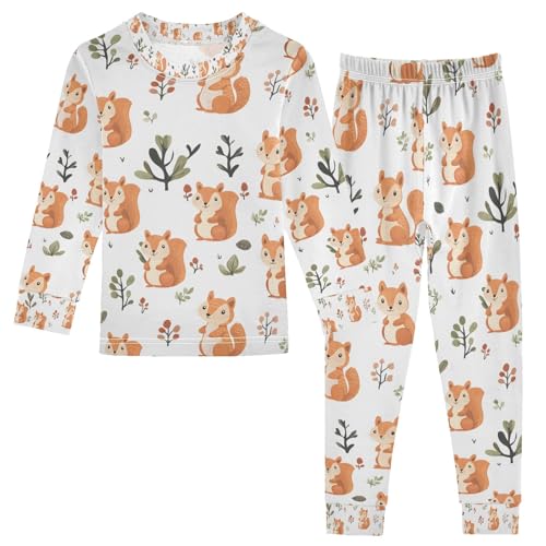 senya Fantastic Squirrel Pajamas Set Long Sleeve Soft Cotton Sleepwear 2 Piece