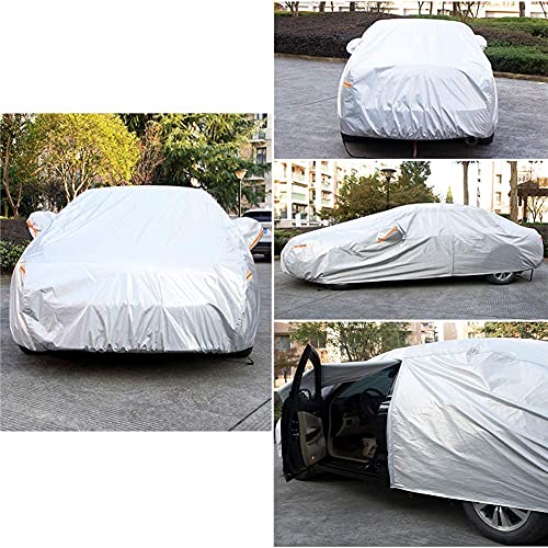 Kayme 6 Layers Car Cover Custom Fit For Toyota Camry Sedan/Solara (1996-2023) Waterproof All Weather For Automobiles, Outdoor Full Cover Rain Sun Uv Protection With Zipper Cotton/Silver #TOP4