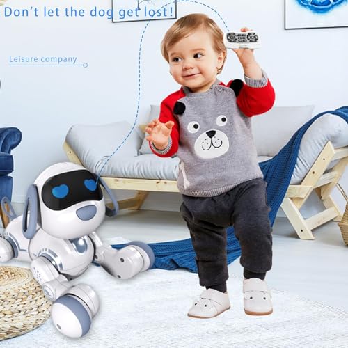 NMM Roboter Spielzeug für Kinder, Programmierbarer Roboter Hund mit Berührungssensoren und Fernsteuerung, Tanz und Musikfunktionen,Roboter Hund Spielzeug ab 3, 4, 5, 6, 7, 8 Jahren