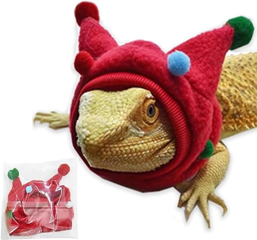 CQJ Bearded Dragon Funny Hat - Bullhorn Ball Cap For Lizards, Snakes, Small Pets (Green)
