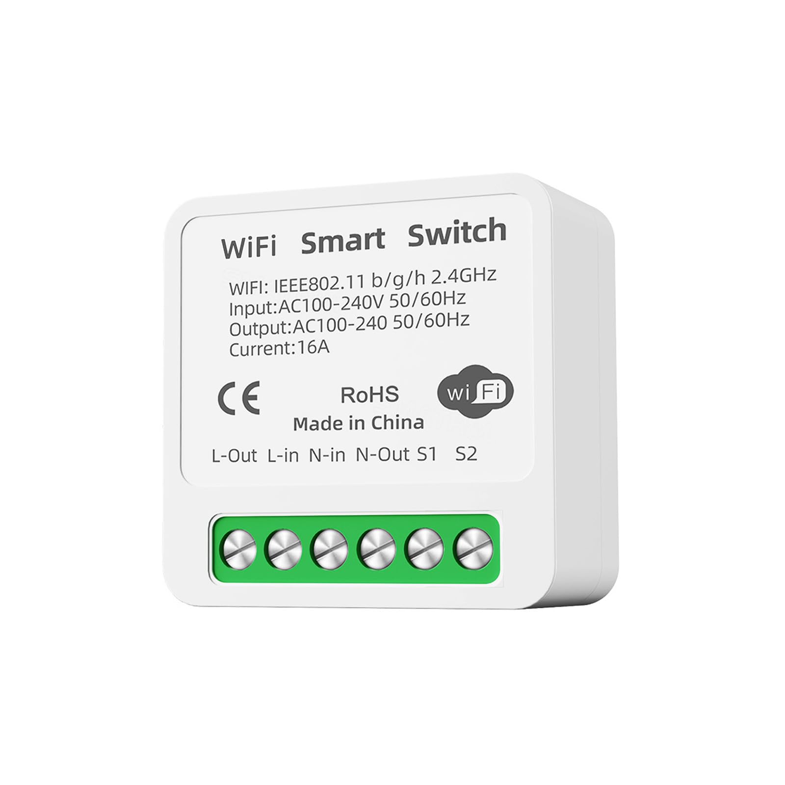 GERUI Módulo de interruptor de luz inteligente, wifi Bluetooth, interruptor inalámbrico para el hogar, mando a distancia, mini interruptor de bricolaje, se ajusta detrás del interruptor de pared, Global Recycled Standard Global Recycled Standard Global Recycled Standard