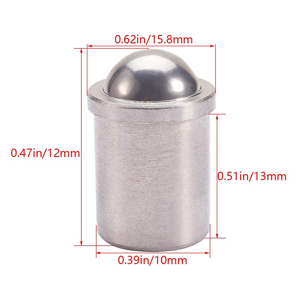 Kugelschnäpper aus Edelstahl, für Schranktüren, Schubladen, 1 cm Durchmesser, silberfarben, 4 Stück