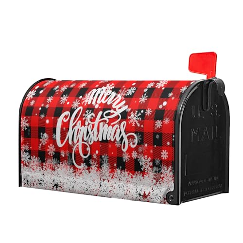 Image of Merry Christmas Mailbox Cover Standard Size 25.5 inch X 21 inch Winter Snowflake Xtmas Decor Oversized Mail Box Covers Mailbox Wraps Letter Post Box Cover for Home Garden Yard Outside