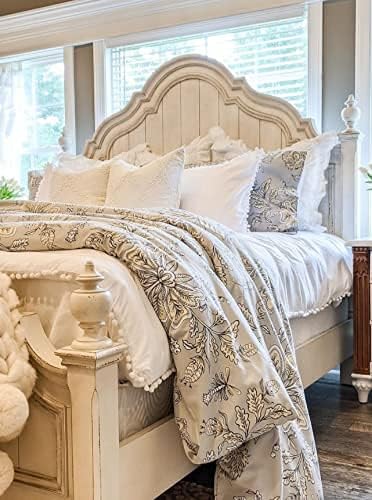 Miniatura 7 de Colección Pom Pom, calidad prémium, suave, resistente a las arrugas, la decoloración y las manchas, prelavado, juego de funda de edredón de aspecto