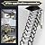 880Lb Foldable Attic Ladder Pull Down System, 10Ft Wall-Mounted Attic Stairs with 12-Step, Anti-Slip Reinforced Treads, Al-Mg Alloy Loft Ladder Pull Down for Home, Garage
