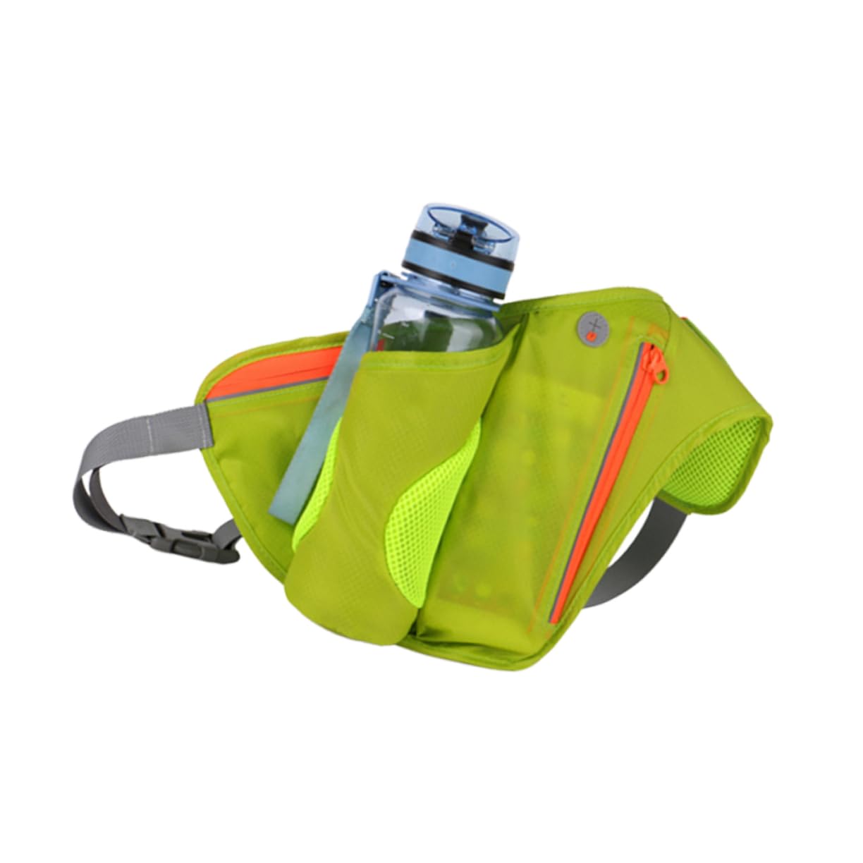 Happyyami 2pièces Ceinture De Course Multifonctionnelle avec Porte-Bouteille Et Poche Téléphone De Étanche pour Activités De Plein Air Vert