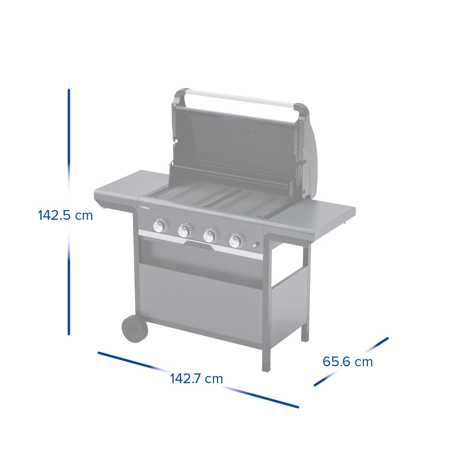 Campingaz Gasgrill 4 Series Select L Grillset mit extra Grillplatte, Abdeckung & Grillbesteck, BBQ Gas-Grillwagen mit 4 Edelstahlbrennern, Deckel mit Thermometer, InstaClean, 12 kW Leistung