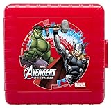 Zak! Designs GoPak Lunch Box Divided Food Storage Container featuring Avengers Graphics, Break-resistant and BPA-free Plastic