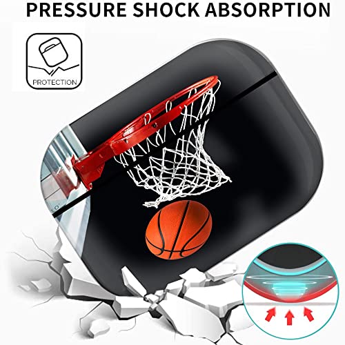 Black Airpods 3Rd Generation Case Cover,Soft Tpu Airpods 3Rd Case Shockproof Silicone Waterproof Protective Airpods 3Rd Skin Cover Case For Airpods 3 Charging Case (Basketball Hoop) #TOP2