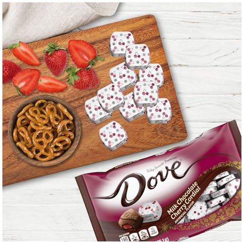 Dove Silky Smooth Promises Milk Chocolate Cherry Cordial - Pack of 2 - Smiling Sweets - Milk Chocolate Promises with a Cherry Cordial Center - Classic, Delicious Taste