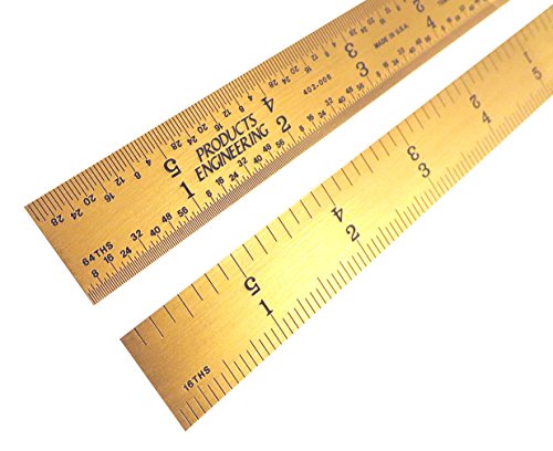 PEC Tools 402-006TN Rigid 6 Inch 4R Titanium Nitride (TiN) Coated Machinist Engineer Ruler with Markings 1/8, 1/16, 1/32 and 1/64