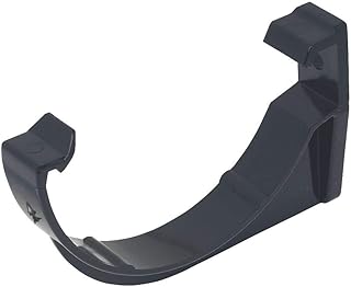 Pack of 3 x RKM1B Black 76mm FloPlast Mini Gutter Fascia Bracket Half Round (Only for FloPlast Miniflo) for shed, Conservatory, Porch etc Mini guttering 76mm