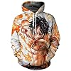 OLIPHEE Hoodies 3D Printing Japans Anime Avontuur voor One Piece Fans Hoodies Cadeau voor Jongens en Mannen