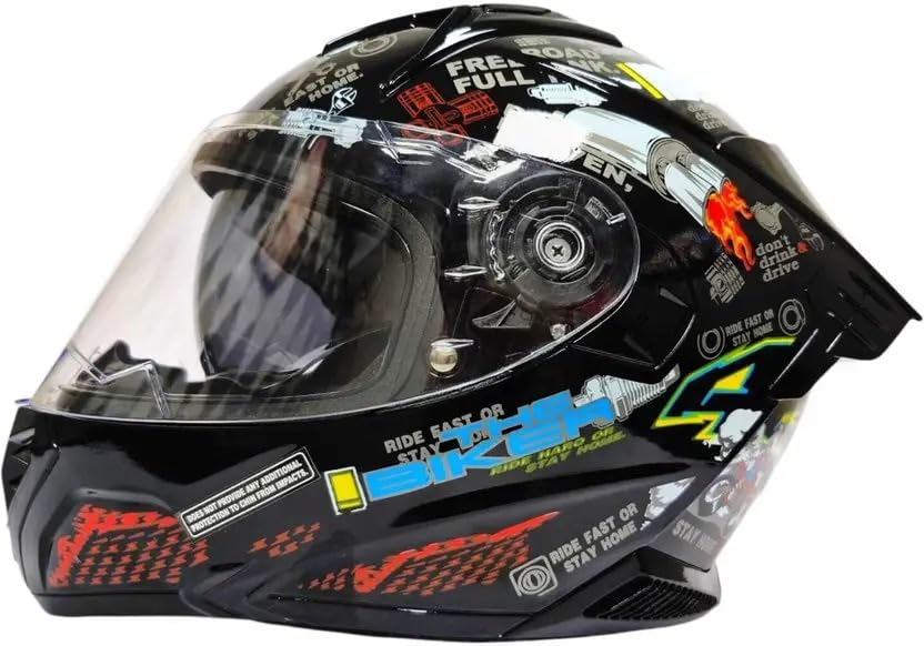 Image of Super B DX Full Face ISI Marked ABS with Unbreakable Dual Visor Motorbike Helmet (Multicolor)