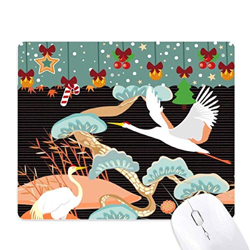 Tapis de souris en caoutchouc antidérapant et précis motif Grues Peonies
