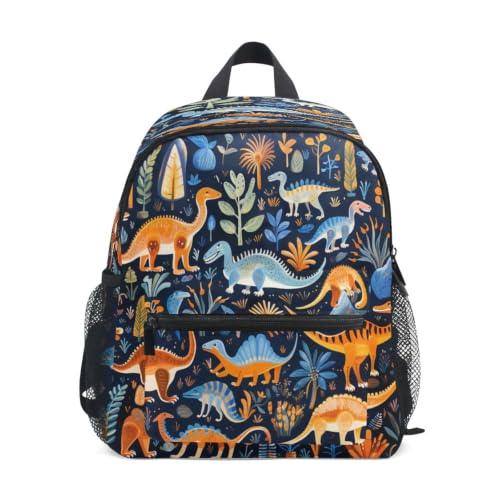 Sac à dos préscolaire dinosaures orange, le cartable décoratif idéal à offrir aux tout-petits