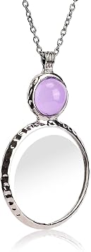 10x Magnifying Glass Pendant, Long Chain Glass Lens Magnifier Necklace - Elderly Care & Kids Hiking Camping Accessory
