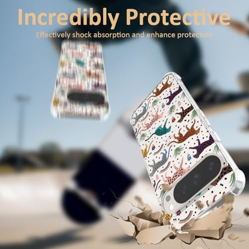 Coque Google Pixel 9 Pro XL anti-choc transparente léopard souple - 3