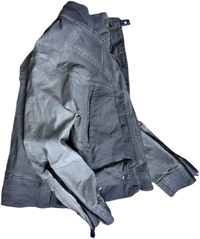 Vintage Heavy Industry Washed Distressed Cargo Jacket Mens Three-dimensional Silhouette Punk Coats Men