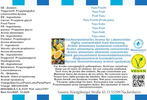 Arôme concentré Fruit Yuzu Sasami 100 ml pour e-liquide DIY