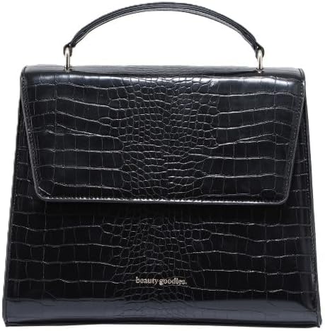 BEAUTYGOODIES Croc Insulated Lunch Bag for Women, Lunchbox for Adults, Cute Lunch Purse, Modern Designer Leather Bag for Work