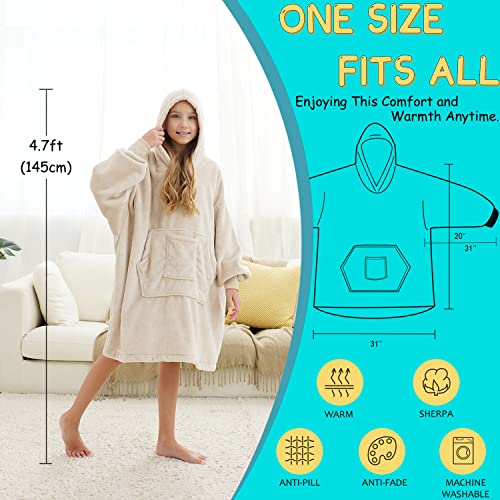 REDESS Blanket Hoodie Sweatshirt, Wearable Blanket Oversized Sherpa with Sleeves and Giant Pocket, Cozy Hoodie Warm for Adult Kids - Image 3