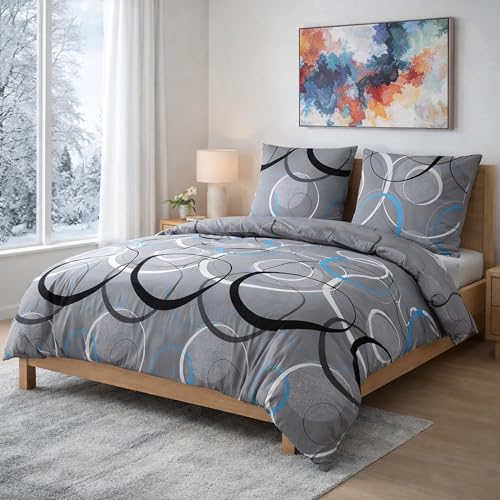 Buymax Biber Bettwäsche 200x200 cm Flauschige Winterbettwäsche 3 Teilig 100% Baumwolle mit Reißverschluss Flanell Bettwäsche-Set mit Kissenbezüge 80x80cm