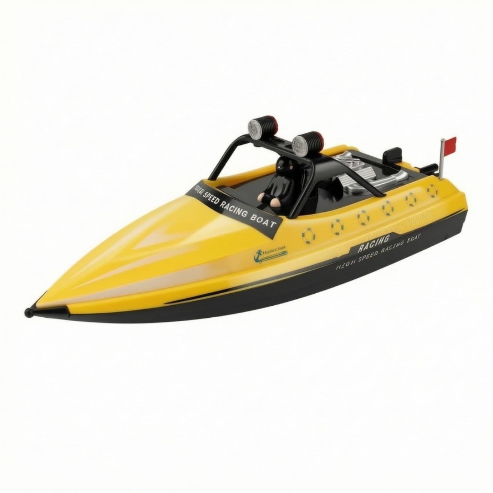 Barca Radiocomandata Telecomandata Motoscafo Radiocomandato Rc Giocattolo per Bambini, Appassionati, Giallo, Modello WL917 da Competizione A Getto