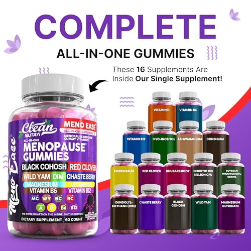 Menopause Supplement for Women Gummies with Black Cohosh, Wild Yam, DIM, Magnesium, Red Clover Chasteberry for Hormone Balance Relief Night Sweats Mood Plus Bergamot, Vitamin D3, Vitamin B6 B12 - Image 6