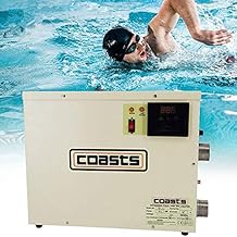 Electric Pool Heater,Not Affected by Ambient Temperature for Swimming Pools, SPA Pools, and Bathtubs,SPA Water Bath up to 5000gallons, Max Output 40000BTU/hr, Heat Exchanger,240V/60Hz No Power Plug