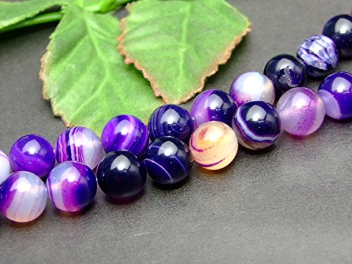 Amazon.co.jp: 【hinryo】 AA 4mm~14mm 紫白縞 瑪瑙 メノウ 紫
