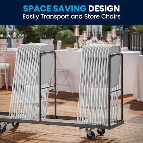 Image of Flash Furniture Hercules Series Plastic Folding Chair - White - 650LB Weight Capacity Comfortable Event Chair - Lightweight Folding Chair