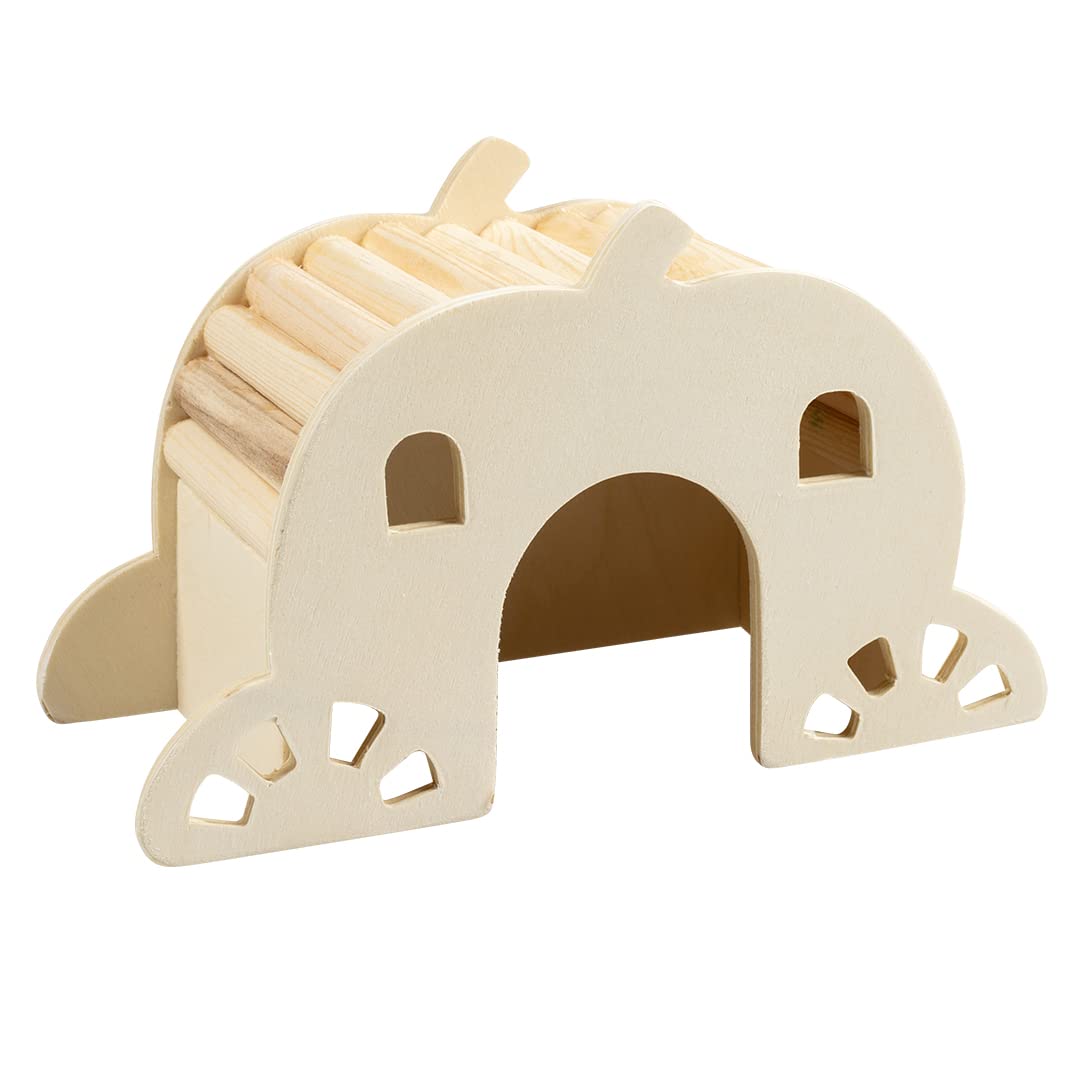Duvoplus Beige Rodent Toy Wooden House With Bridge