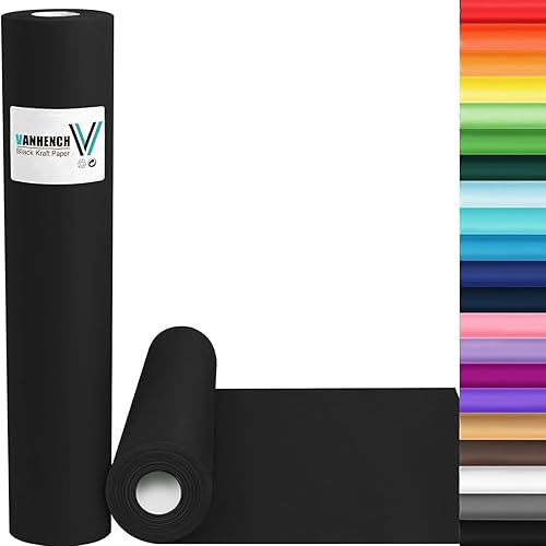 Vista 30 de Vanhench Rollo de Papel de Regalo Verde 17.5"×963" (80 1/4 PIES), Rollo de Papel Kraft Verde Artístico de Color Sólido para Manualidades, Papel