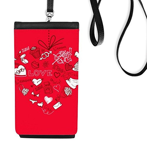 Sac suspendu pour téléphone intelligent illustration d'amour cadeau de Saint Valentin