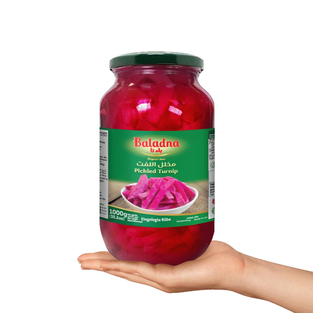 Baladna Eingelegte Rübe 1000 g x 3 (Abtropfgewicht 600 g x 3) | Knackige eingelegte Rüben | Perfekt für Mezze, Sandwiches & Beilagen | Orientalische Spezialität | Vegan | Glutenfrei | Halal