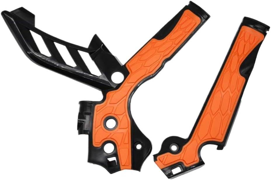 EXC250 EXC300 Motorcycle X-Grip Frame Guard Compatible with SX SXF EXC EXCF XCW XCFW Models 125 150 200 250 300 350 400(White Orange)