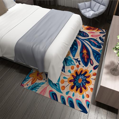 Tapis lavable en machine résistant aux taches 160x200cm style bohème - 5