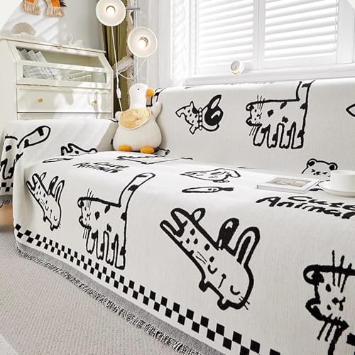 Couverture de jet canapé chenille réversible 180x380 cm pour salon