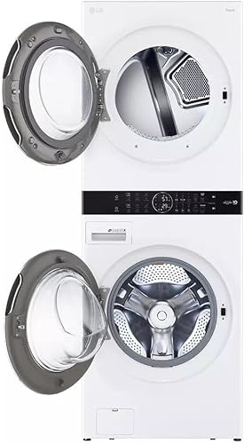 Miniatura 5 de LG WashTower - Centro de lavandería inteligente apilado, lavadora de carga frontal de 4.5 pies cúbicos y secadora eléctrica de 7.4 pies cúbicos en