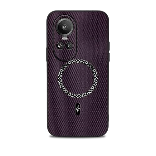 Pzwoxukhov Compatible with Oppo Reno 10 5G / Reno 10 Pro 5G Case,Compatible with MagSafe,3D Textured PU Leather Magnetic Phone Case Purple
