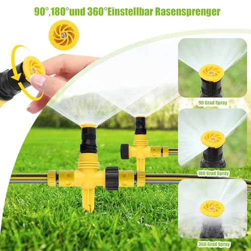 4 Paar Rasensprenger 360 Grad Bewässerungssystem Gartensprenger Automatische Garten Sprinkler Einstellbar Wassersprenger Gartensprinkler mit Schnellverbinder Sprinklersystem Beregner für Garten Rasen