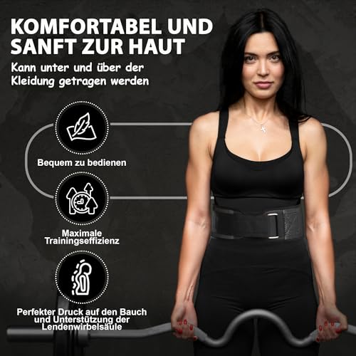 Gewichthebergürtel für Herren und Damen. Weight Lifting Gym Belt. Fitness Rückenstützgürtel, Gym Gürtel, Erhöht Intensität, Sicherheit und Komfort beim Krafttraining – Bild 4
